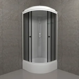 Душевая кабина Triton Грэй Щ0000066463 90x90 см профиль чёрный стекло тонированное